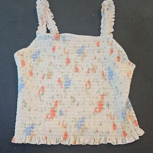 SO Floral Smocked Crop Top - Multicolor